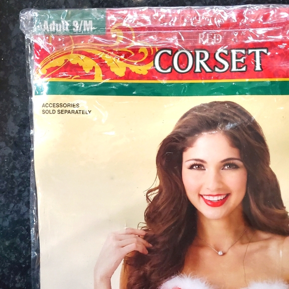Red Corset- Halloween- Size Adult S/M- New- RRR Halloween Acc - Picture 2 of 3